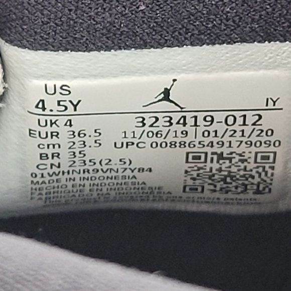 Nike Air Jordan 6 Ring GS Youth Black White Gym Red 323419-012 US Size 4.5Y - Picture 8 of 8